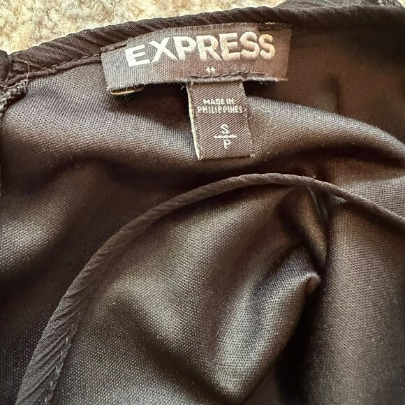 Express | Black Beaded Sheer Lined Slip Mini Dress Women's Small Spaghetti Strap - Picture 4 of 12